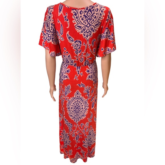 Anthropologie Akemi+Kin Correia Dark Orange & Purple Boho Maxi Dress Large - Picture 3 of 7